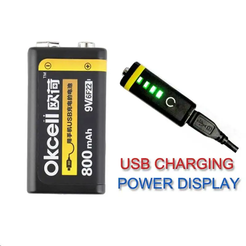 

Newest 1PCS 9V 800mAh USB Rechargeable Lipo Battery For RC Helicopter Model Microphone RC Helicopter Part
