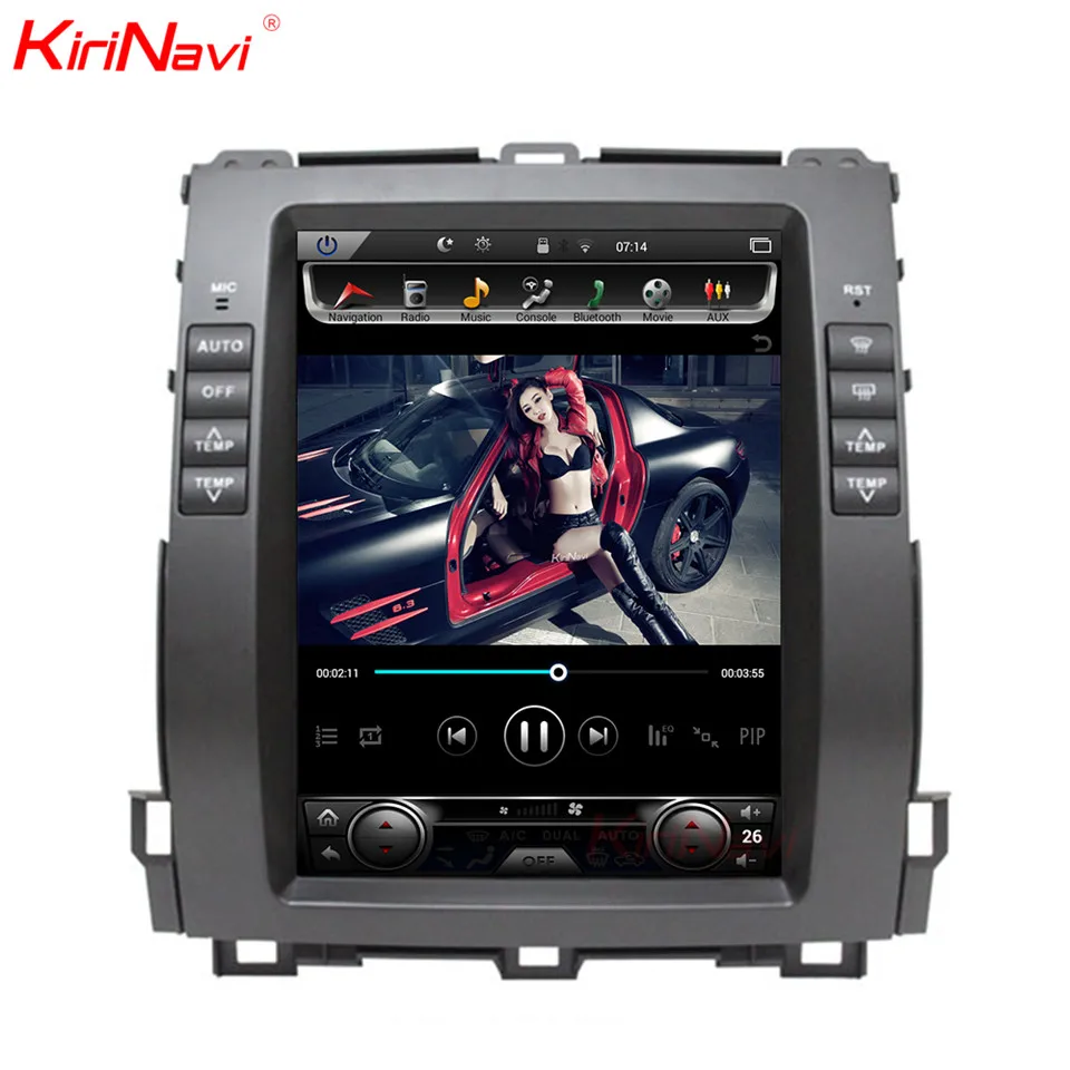 

KiriNavi 10.4 inch Vertical Screen Tesla Style Android 7.1 Car DVD player GPS for Toyota Prado 120 land cruiser 2002-2009 Lexus
