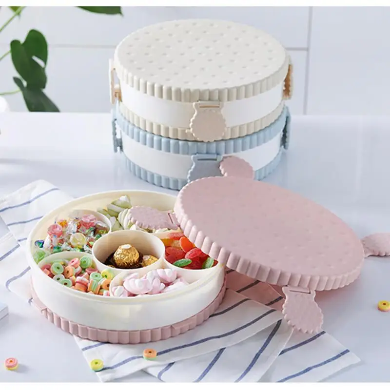 New Round Biscuit Candy Storage Box Dried Fruit Box New Year Sealed