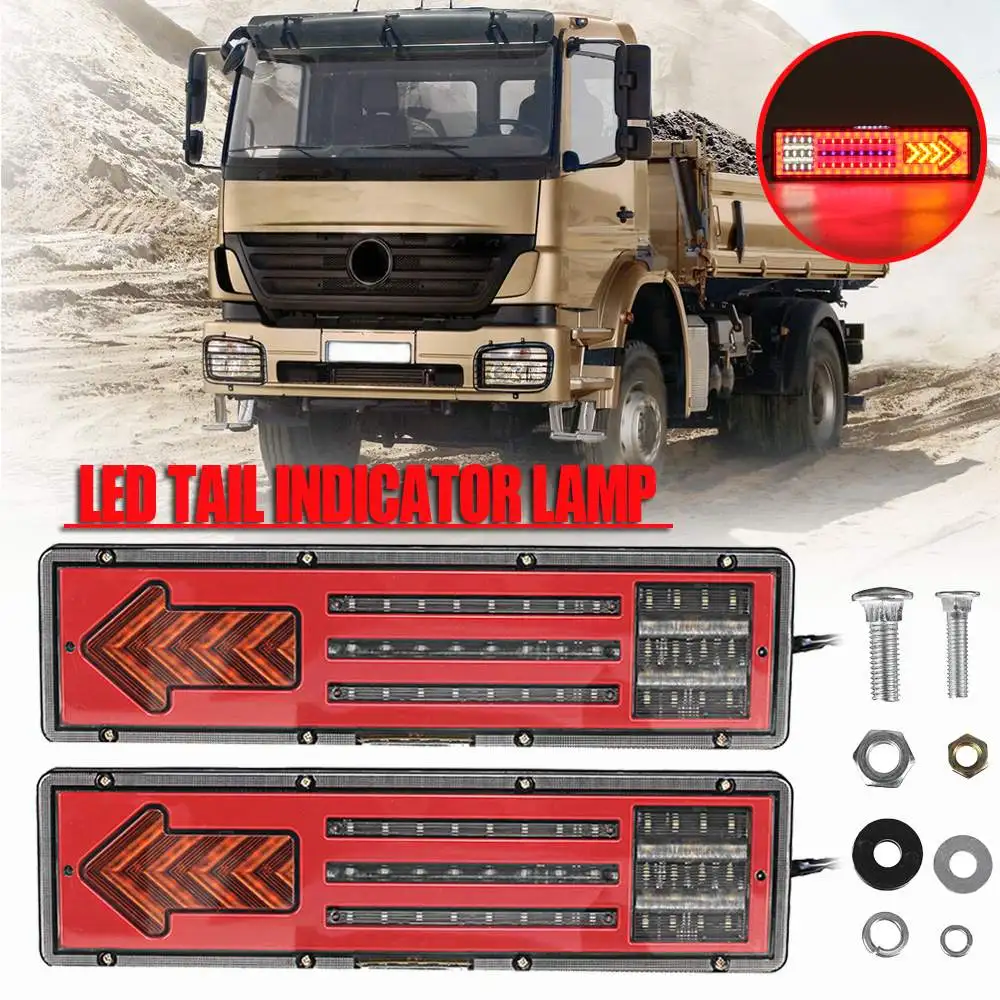 

2pcs 24V Waterproof Durable Car Truck LED Rear Tail Light Warning Lights Turn Indicator Lamp for Truck Trailer Caravans Camp