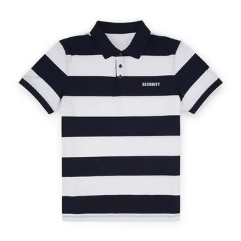 

Mens SECURITY Event Safety Embroidered Striped Knit Short Sleeve Polo Shirts