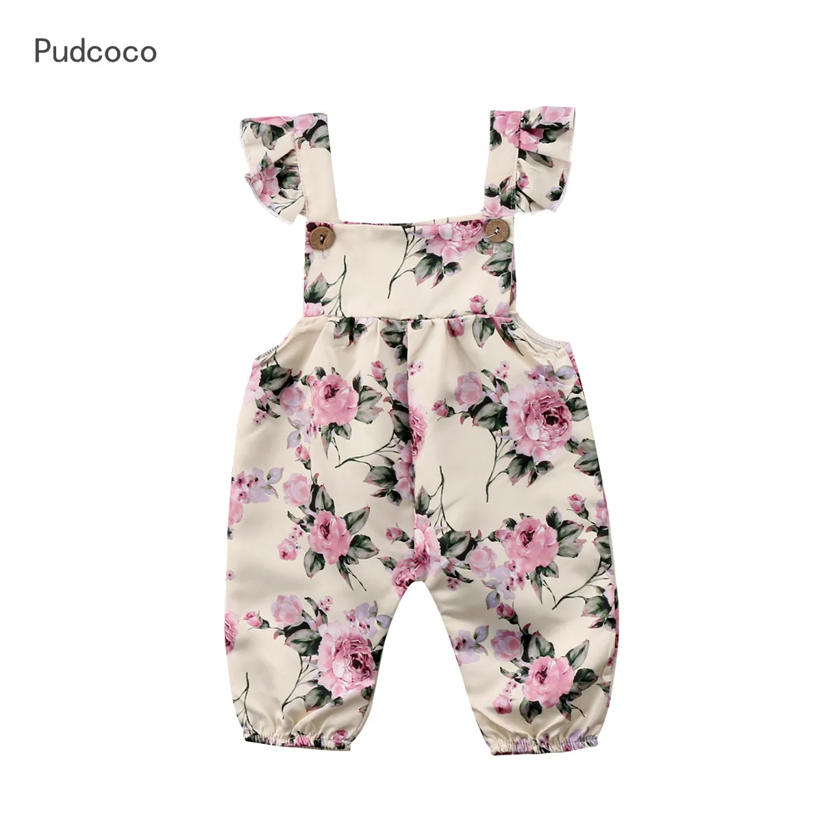 

Pudcoco 2019 Brand New Newborn Toddler Infant Baby Girl Strap Flower Romper Jumpsuit Outfit Sleeveless Summer Clothes 0-24M