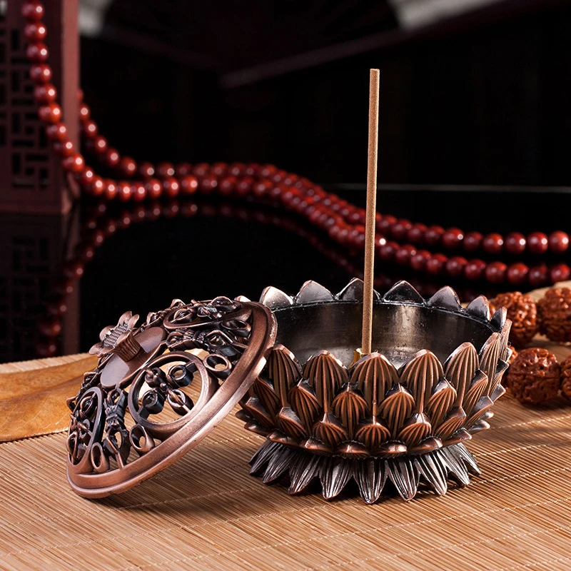 Incense burner Retro Lucky Lotus Flower Incense Coil Burner