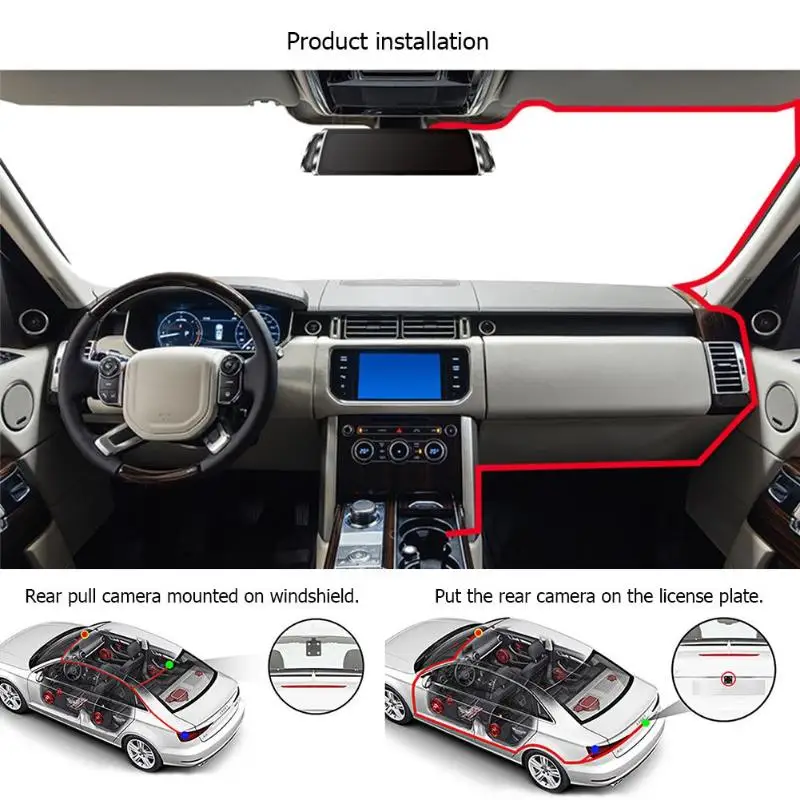 Phisung 9.35 Inch IPS 1080P FHD Car Dash Camera Car Electronics Dual Lens K1000 Car DVR Camera Rearview Mirror Video Recorder