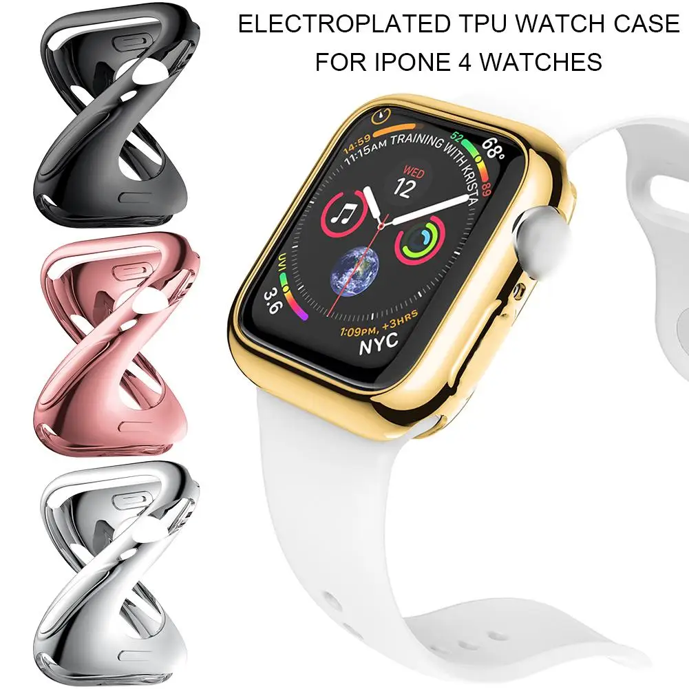 

Electroplate TPU Lightweight Soft Anti-scratch Watch Case for iphone Watch 4
