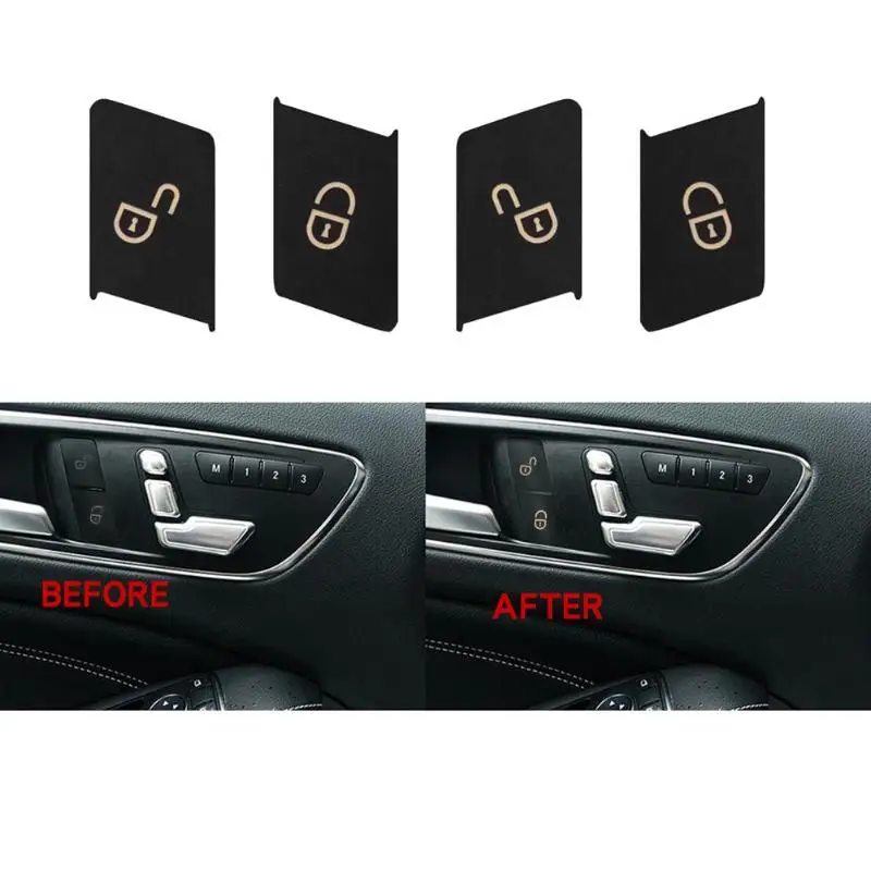 

Auto Car Interior Stickers for Door Lock Switch Control Button Repair Sticker for Mercedes For Benz W204 C300 2008-2014