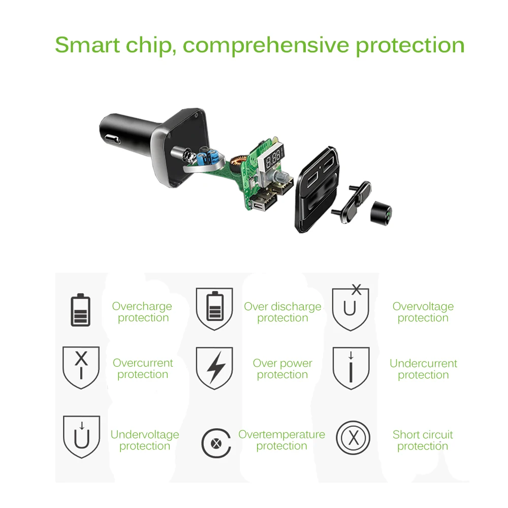 Fm-передатчик Bluetooth Автомобильный MP3-плеер Беспроводной автомобильный FM модулятор светодиодный автомобиль Напряжение детектор Поддержка папки выберите