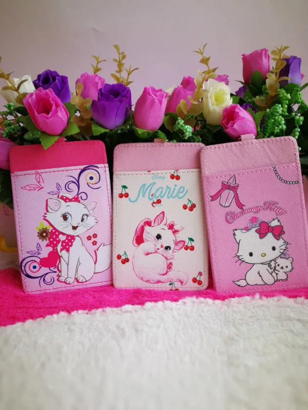 

IVYYE 1PCS Marie Cat Anime Plush Card Holder PU Cartoon Credit ID Bags Coin Bus Card Wallet Kid Girls Gifts New