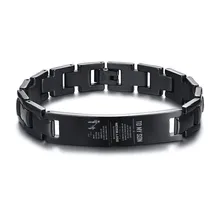 Для мужчин лазерная гравировка на мой сын любовь папа Черный Нержавеющая сталь ID тег браслет на руку Braslet Bileklik Brackelts bragalet 8 в
