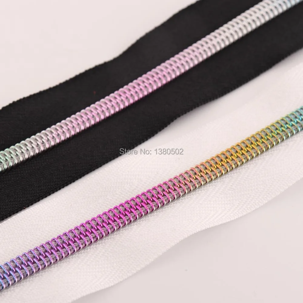 

5Yards rainbow Nylon Teeth Zipper Fashion Unique Design Zippers for Sewing Leather bag garment accessories for clothing