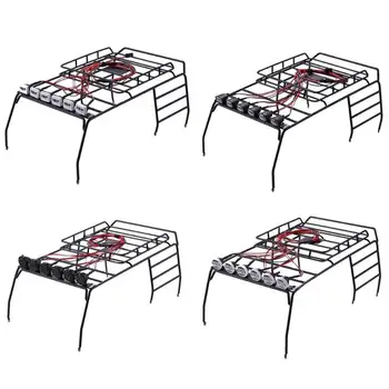 

Professional Metal Roof Rack Luggage Carrier for Jeep 1/10 RC Crawler Car Multi-Function 6LED Lights RC Cars Accessories Gifts