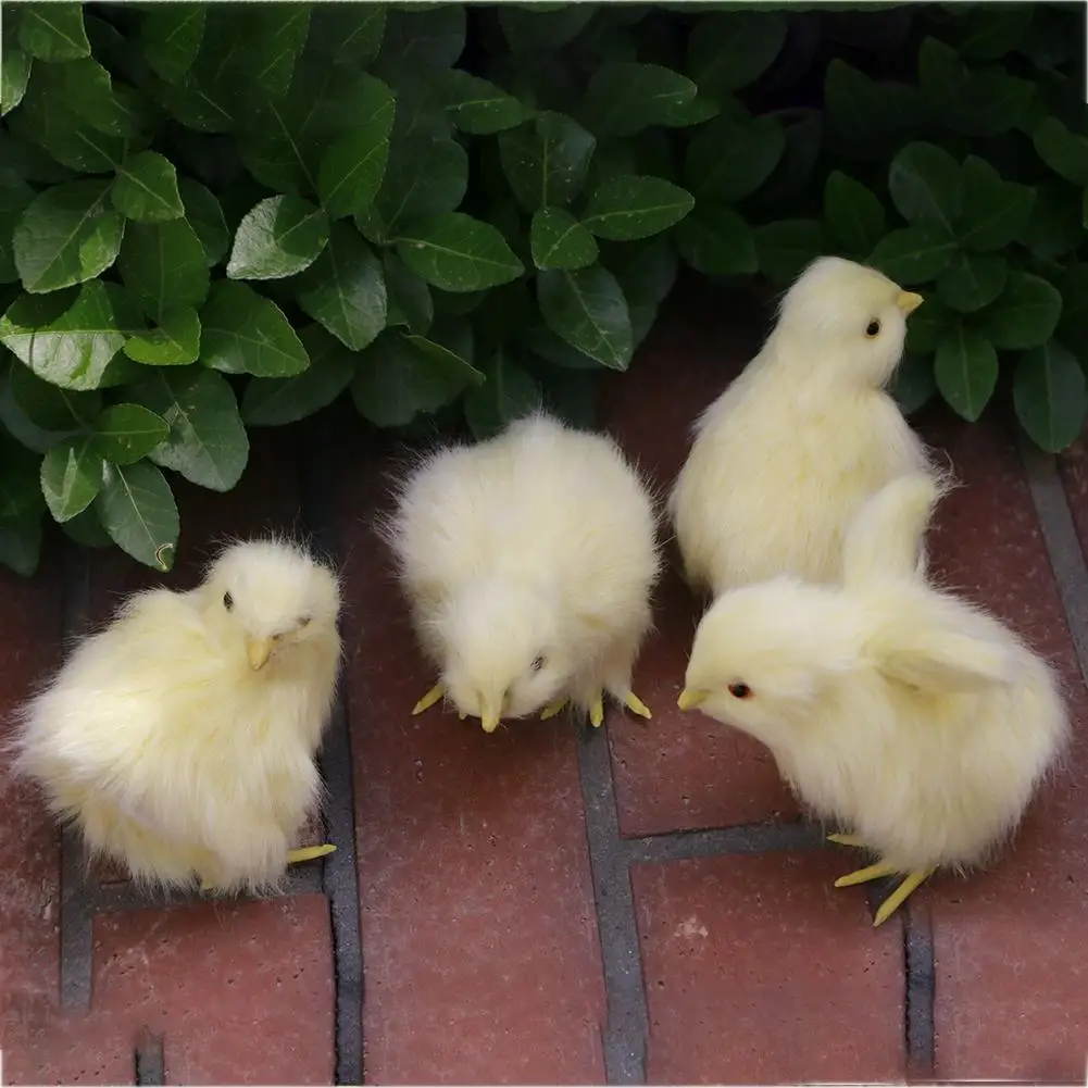 

4PCS/SET Simulated Vocal Chick Plush Toy Animal Doll Kid's Teaching Static Model Funny Toys for Children