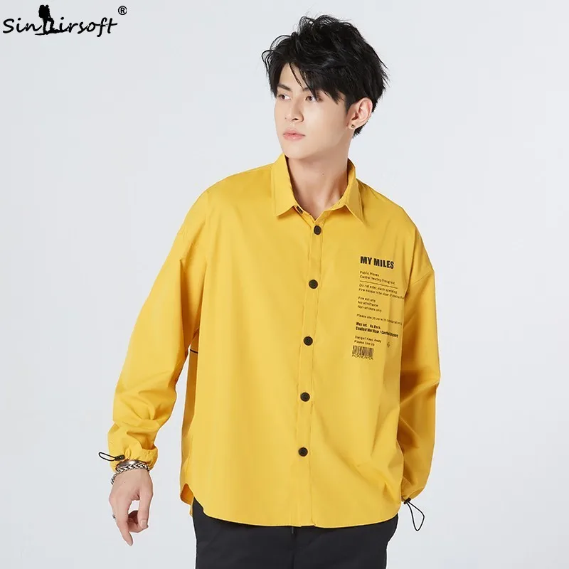 

M-2XL Casual Orange Men's Jacket New Listing High Quality Korean Version Of The Trend Shirt Loose Jacket Long-sleeved Shirt Male