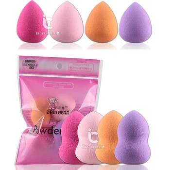 

ICYCHEER Makeup 4pcs/set Foundation Puff Sponges Flawless Face Blender Cleansing Pad Puff