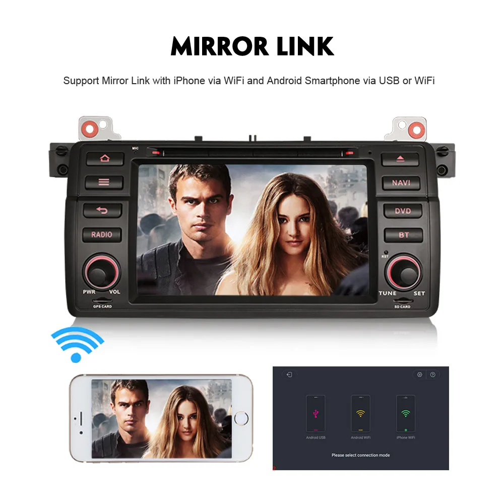 Clearance Quad Core Android 8.1 Autoradio DAB+ WiFi 4G GPS DVD Bluetooth OBD2 Car Multimedia Player for BMW M3 E46 3er 325 Rover 75 MG ZT 1