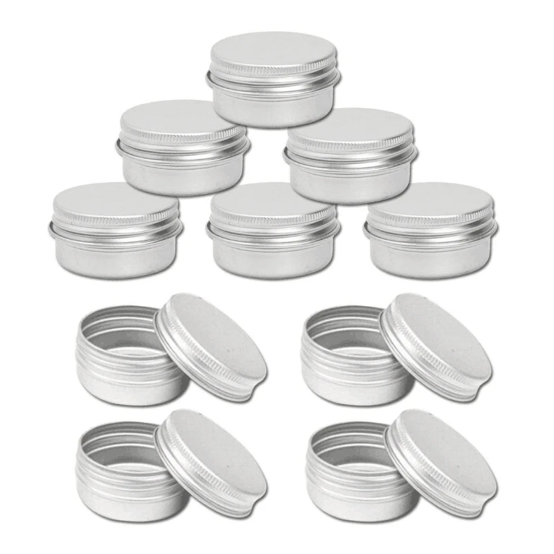 

10 x 100ml Aluminium Tin Large Make up Candle Pots 100ml Capacity Empty Big Cosmetic/Candle/Spice Pots/Hair Product/Sweet Tin