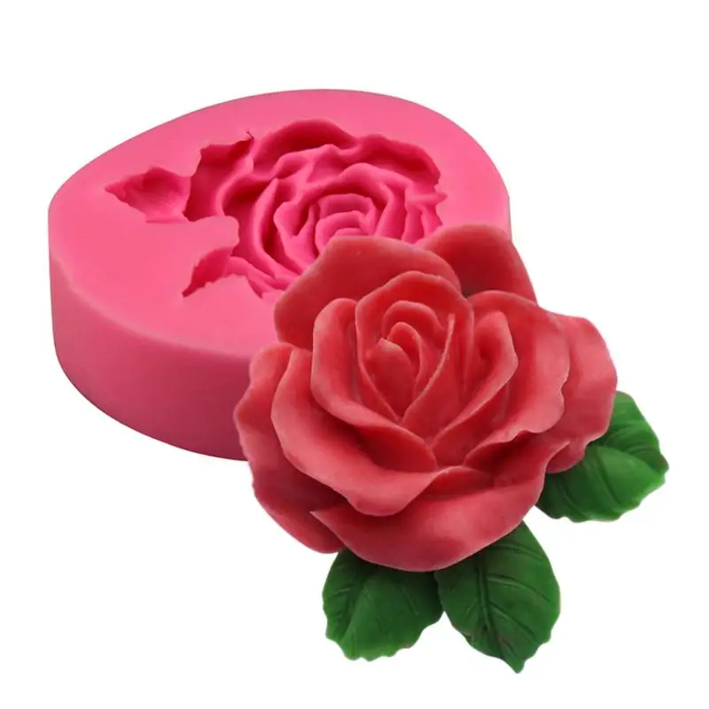 

Silicone Liquid Mold Big Rose Pattern Baking Fondant Utensils Handmade Soap Cake Kitchen Cake Shop Accessories