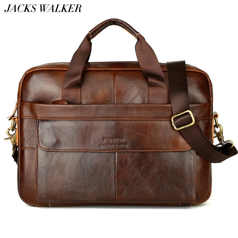 

New 100% Cow Real Genuine Leather Business Men's Briefcase Male Shoulder Bag Luxury Men's Messenger Bag Tote Computer Handbag