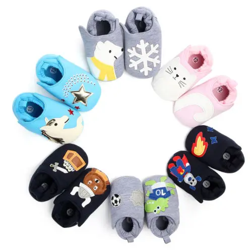 Pudcoco/Новинка года; брендовые нескользящие носки для малышей; Теплые Носки с рисунком; Нескользящие тапочки