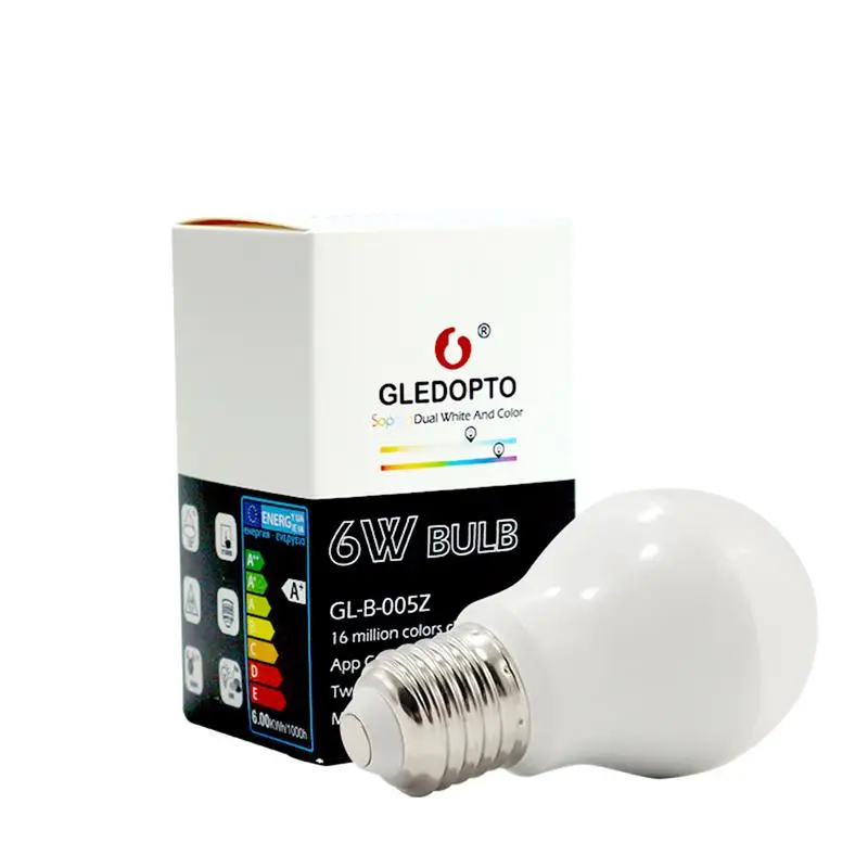 

6W RGB CCT LED Bulbs Compatible Remote Controller Smart With Amazon Echo Plus Many Gateways Led Light Rgb+dual White