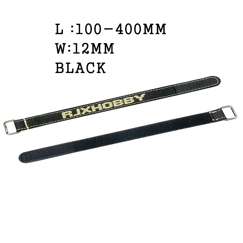 

2Pcs RJX Non-Slip Battery Straps Metal Buckle 12mm 100-400mm Battery Straps for RC Drone Part Accessories