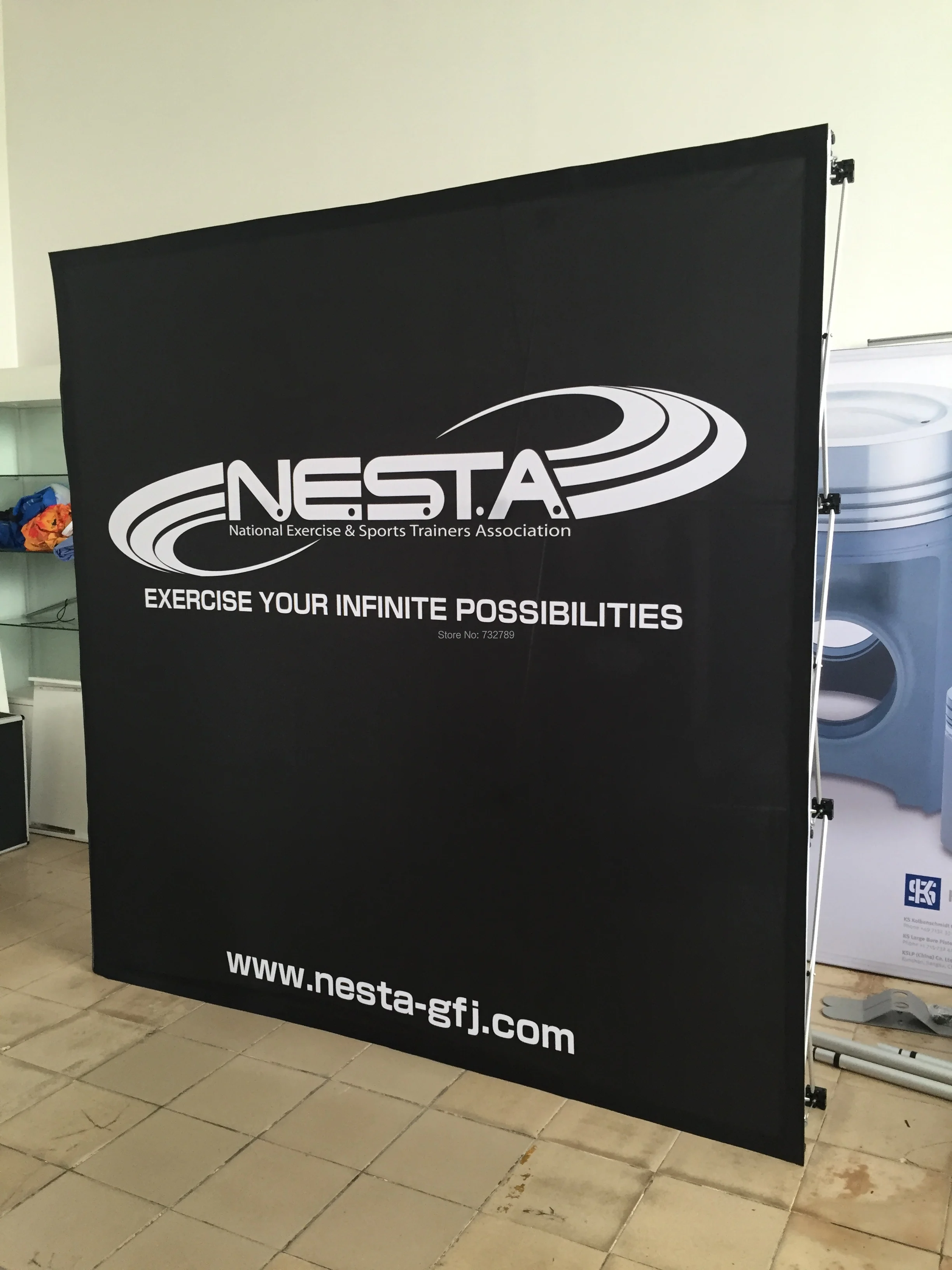 7 5ft Trade Show Velcro Pop Up Display Banner Stand Tension Fabric