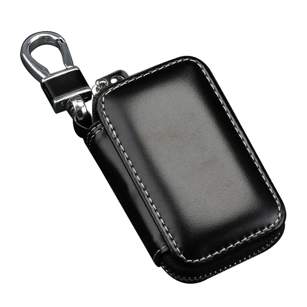 

Universal Leather Zipper Car Key Fob Case Cover Holder Protector Keychain Bag