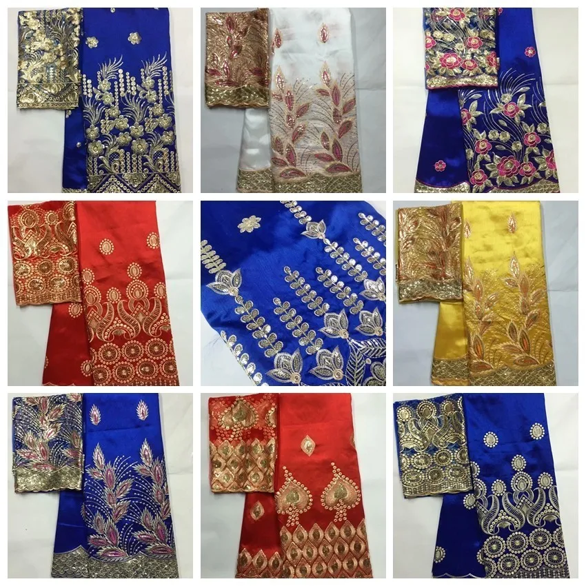 Блестящая кружевная ткань Высококачественная синяя африканская ткань с камнями с блузкой 5+ 2 ярдов нигерийское Тюлевое кружево ткани с блестками