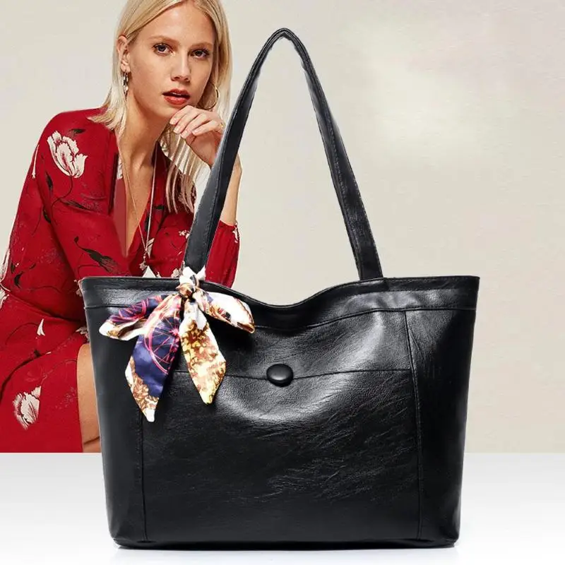 

Women European Simple PU Scarf Large High-Capacity Handbags Shoulder Bags
