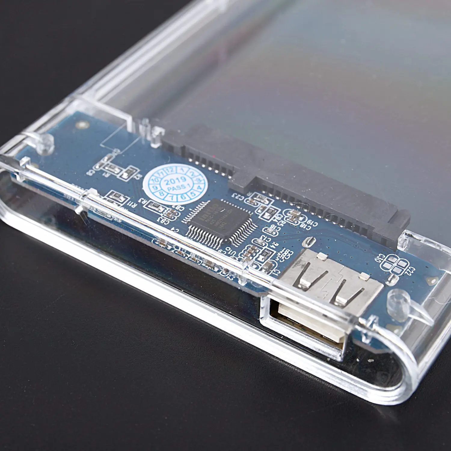 External Hard Drive Enclosure Usb 2.0 To Sata Ssd And Hdd Case Support 4Tb 2.5-Inch Drive Compatible Clear Enclosure Disk Case