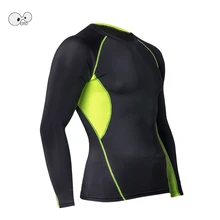 Технологическая флисовая подкладка компрессионная майка с длинным рукавом для мужчин, термостойкая для тренажерного зала, фитнеса, кожи, колготки для йоги, бега, Рашгард ММА, мужская спортивная одежда