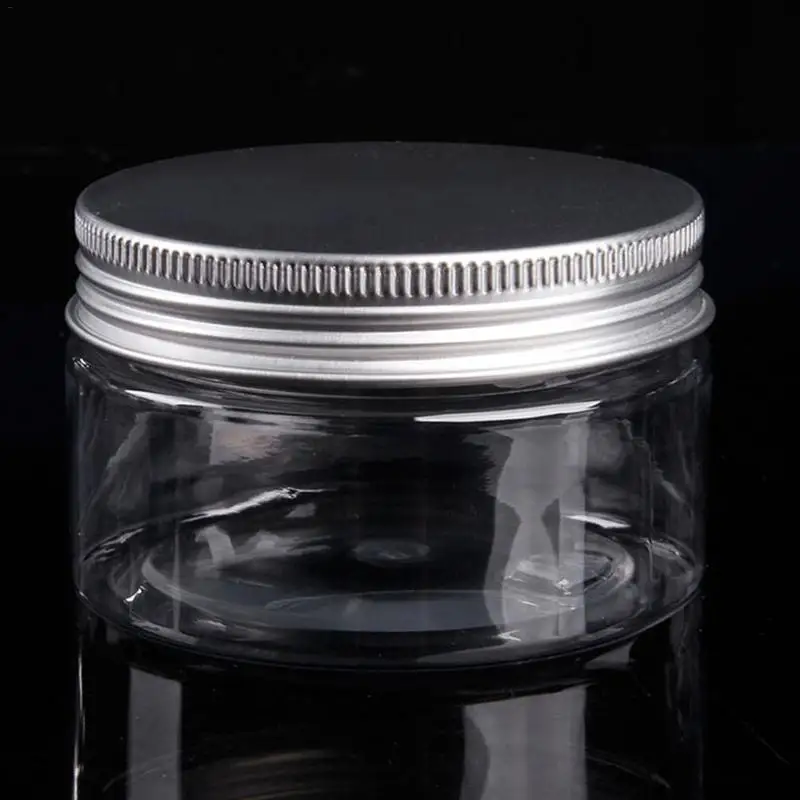 Transparent Storage Bottle Round Liquid Jar Aluminum Cover Plastic Lip Handmade Supplies Bottling Box Household Organizer Decor