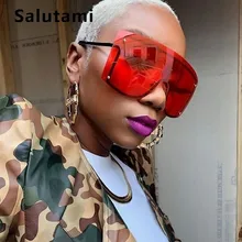 Цельные женские солнцезащитные очки больших размеров с большой оправой, розовые, красные Роскошные брендовые солнцезащитные очки, женские крутые сексуальные солнцезащитные очки, мужские солнцезащитные очки из сплава INS