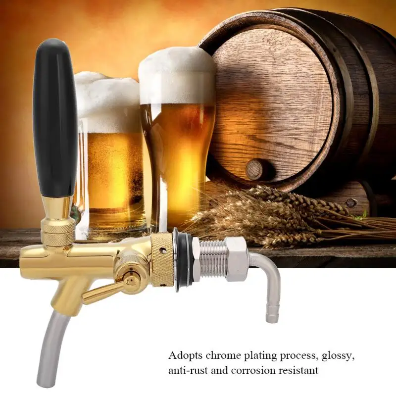 

Draft Beer Faucet Adjustable Beer Tap Faucet with Flow Controller Chrome Plating Shank with Ball Lock Tap Kit Bar Accesorios