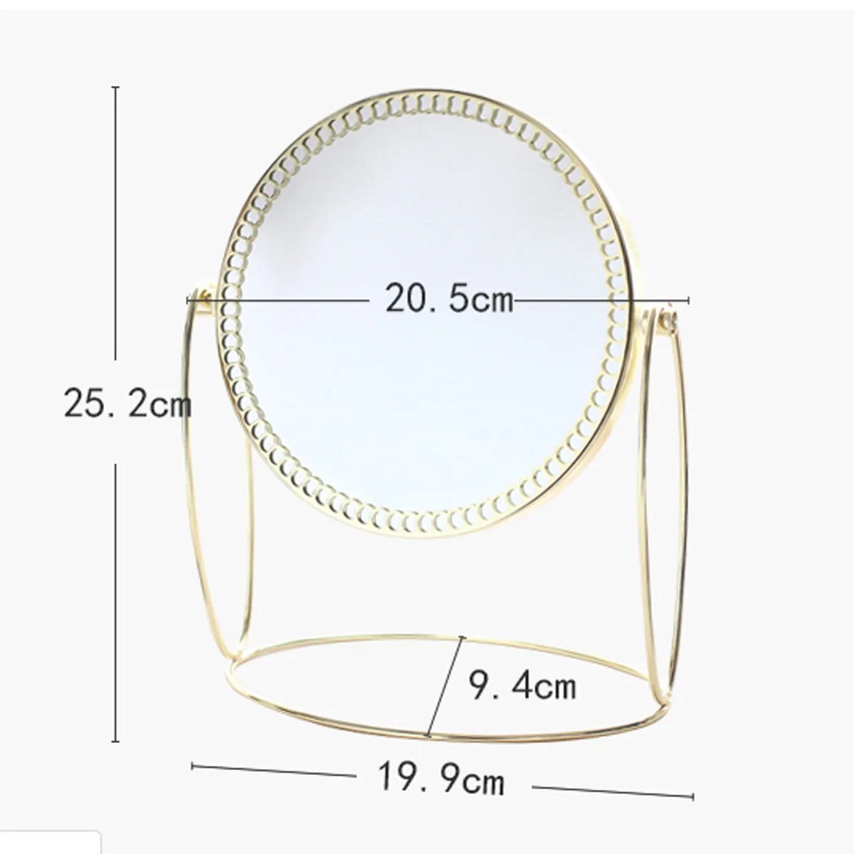 Simple Makeup Mirror Gold Nordic Style Double Sided Table Mirror High End Ladies Office Dormitory Desktop Round Mirror Tool Simple Makeup Mirror Gold Nordic Style Double Sided Table Mirror High End Ladies Office Dormitory Desktop Round Mirror Tool