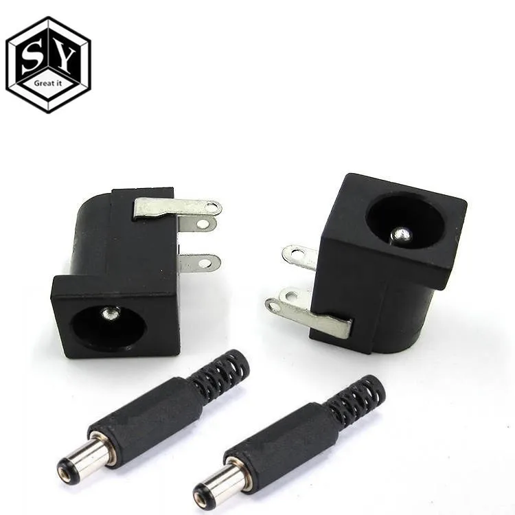 

GREAT IT 10Pcs DC-005 Black DC Power Jack Socket Connector DC005 5.5*2.1mm 2.1 socket Round the needle