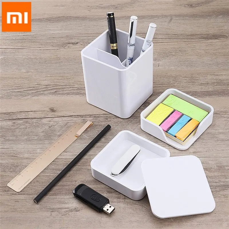 

XIAOMI LEMO 3 in 1 Desktop Storage Three-piece Pen Hold Storage Set Desktop Organizer Brushes Pen Make Up Boxes