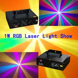 Цвет 1 Вт RGB лазерный проектор сценический свет DJ Танцевальная вечеринка освещение