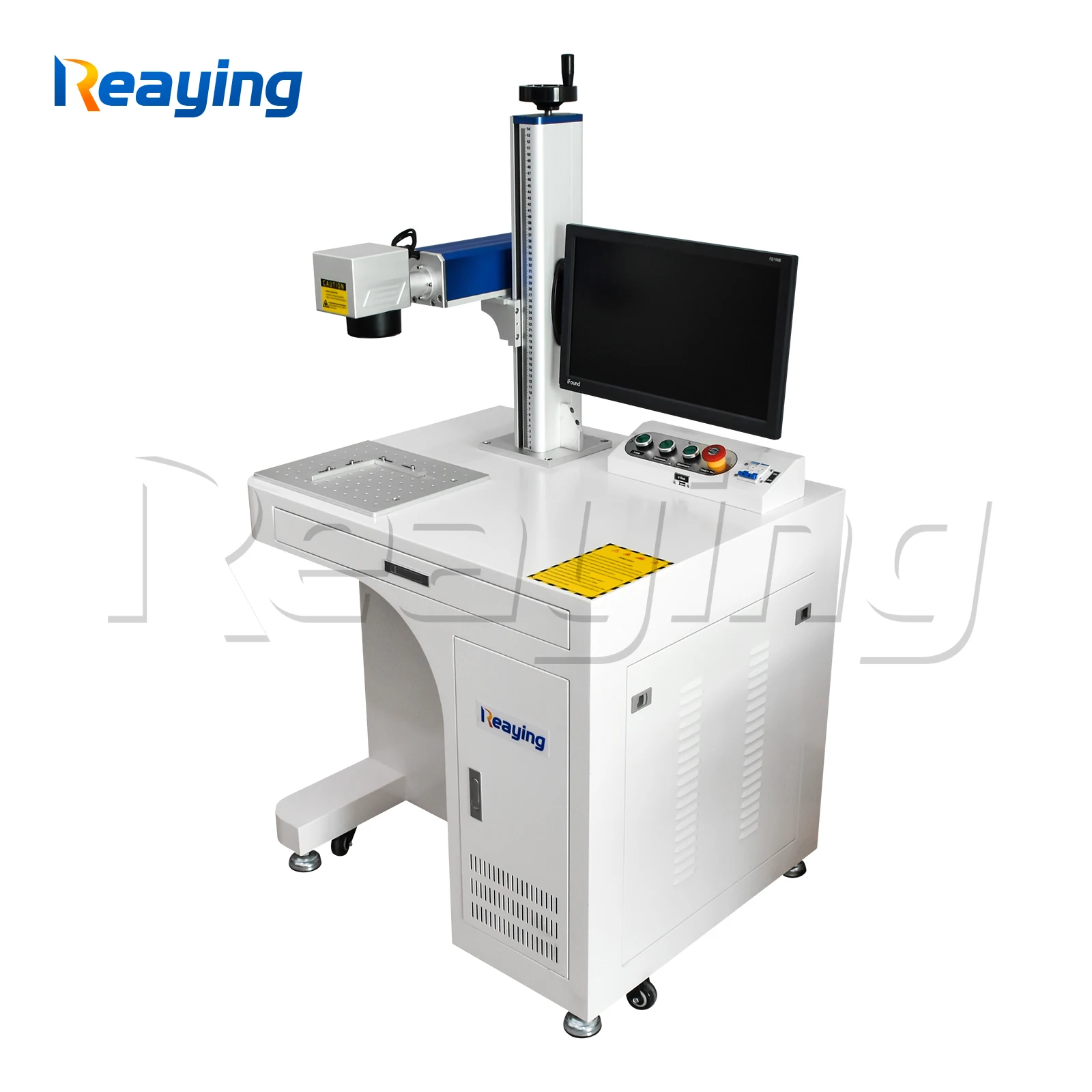 

High precise 50W laser marking machine for printing circuit board mobile phone shell / fiber laser engraver for gold sliver