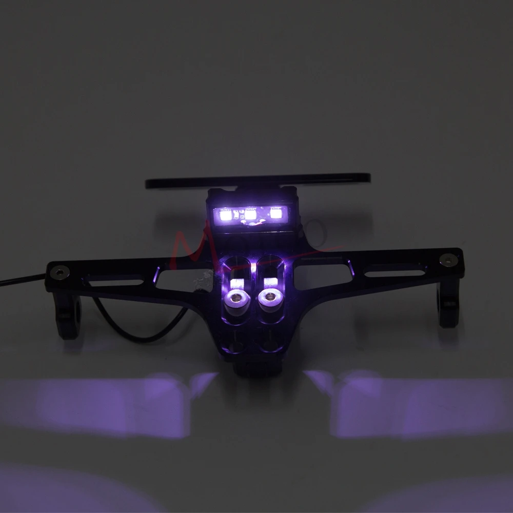 Najtaniej Uniwersalny aluminiowy cnc do motocykla z regulowanym kątem tylna licencja numer rejestracyjny uchwyt do montażu uchwyt ze światłem LED do Z750 R3