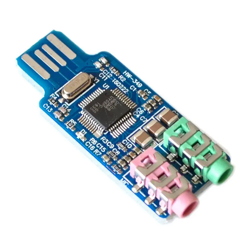 Бесплатный драйвер USB звуковая карта CM108 чип синий|Звуковые карты| |