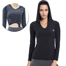 Binand Спортивные Полиэстер женские худи для йоги беговые дышащие эластичные фитнес-толстовка с длинным рукавом впитывающие тонкие быстросохнущие рубашки