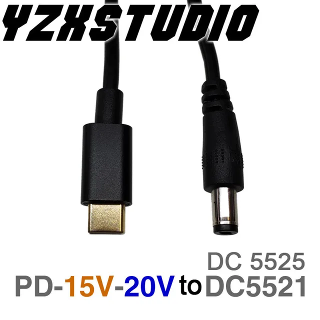 DYKB PD2.0 3.0 to DC 5.5*2.1 5.5*2.5 Decoy trigger Adapter cable TYPE-C PD Decoy line QC4 charging notebook 15V 20V charger 1