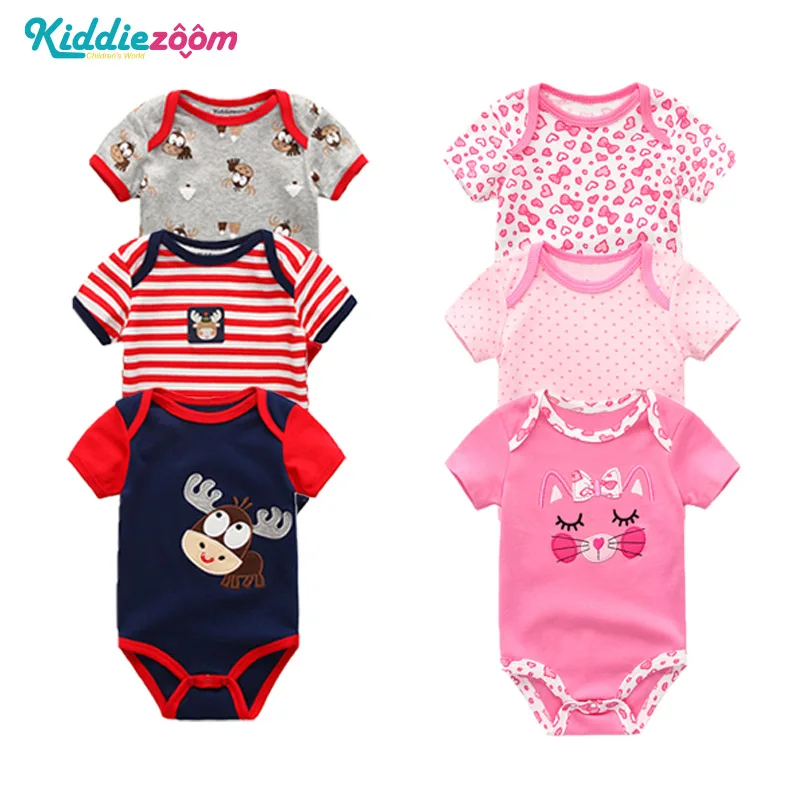 

Baby Girls Bodysuit Newborn Bebe Boy Girl Clothing 100%Cotton Short Sleeves O-Neck Striped Floral Infant Boy Clothes New 0-1Year