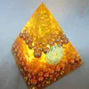 Aura Crystal Orgonite Energy Pyramid Aura Crystal Gather Wealth And Bring Good Luck  Resin Decorative Craft Jewelry