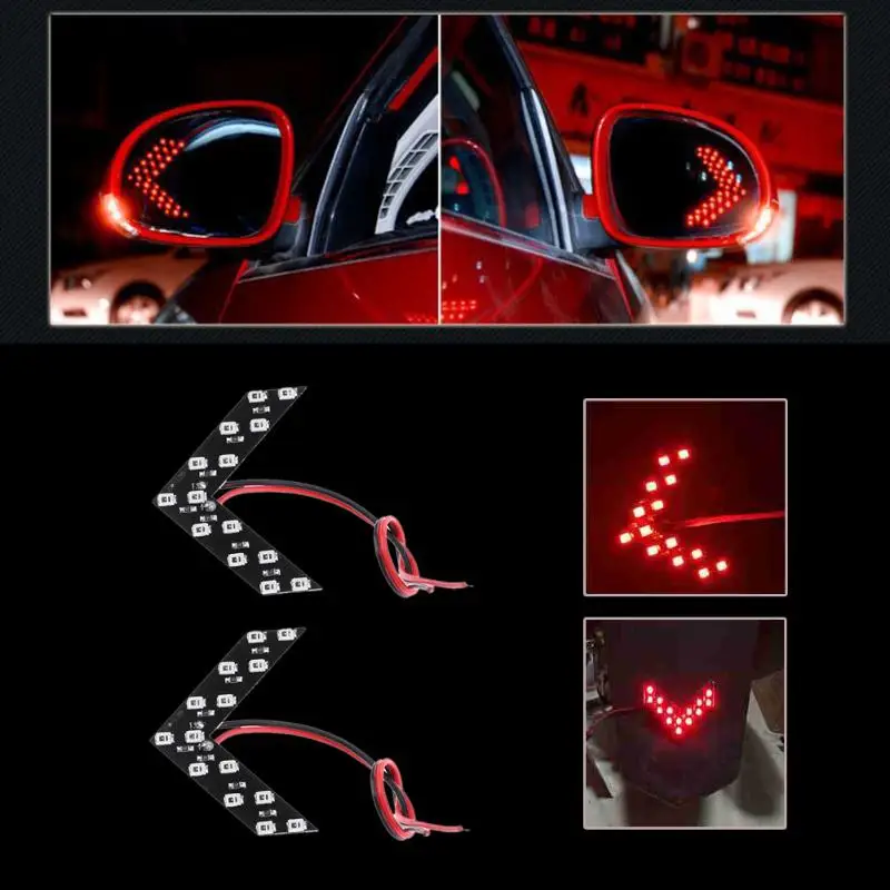 VODOOL 2 шт./лот красный 14 SMD LED панель со стрелкой для автомобиля SUV зеркало заднего
