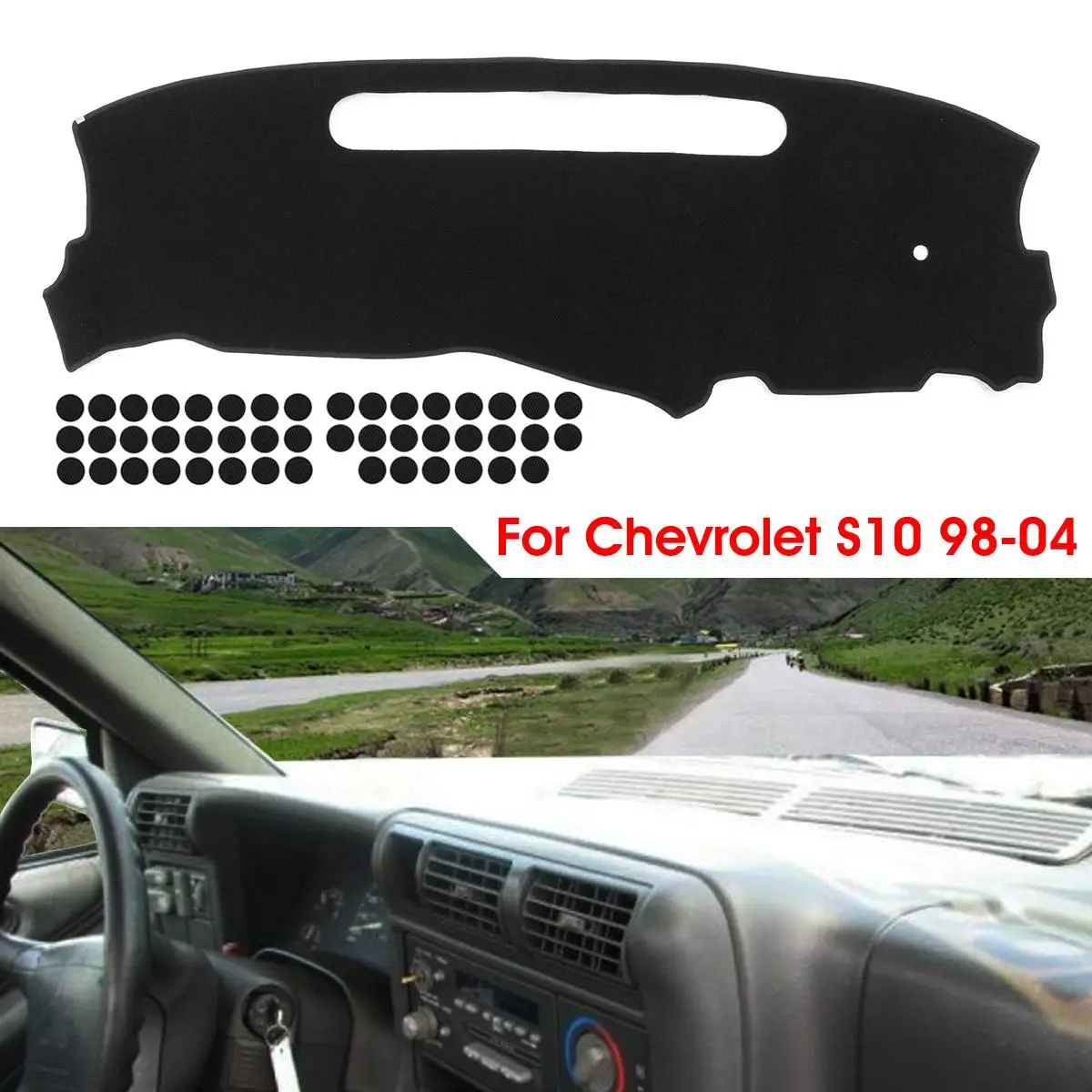

Black Car Auto Dashmat Dash Board Dashboard Mat Cover Dashboard Sun Visor For Chevrolet S10 1998-2004