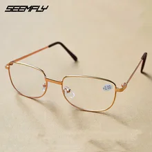Seemfly металлическая оправа очков для чтения пресбиопические очки Для мужчин Для женщин Смола объектива очки+ 1,0+ 1,5+ 2,0+ 2,5+ 3,5+ 4,0 очки