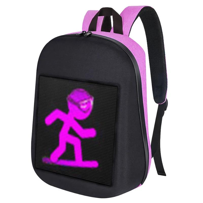 

CLAITE LED Screen Dynamic Backpack DIY Backpack WiFi LED City Walking Advertising BackBag Lights 4 colors available field pack