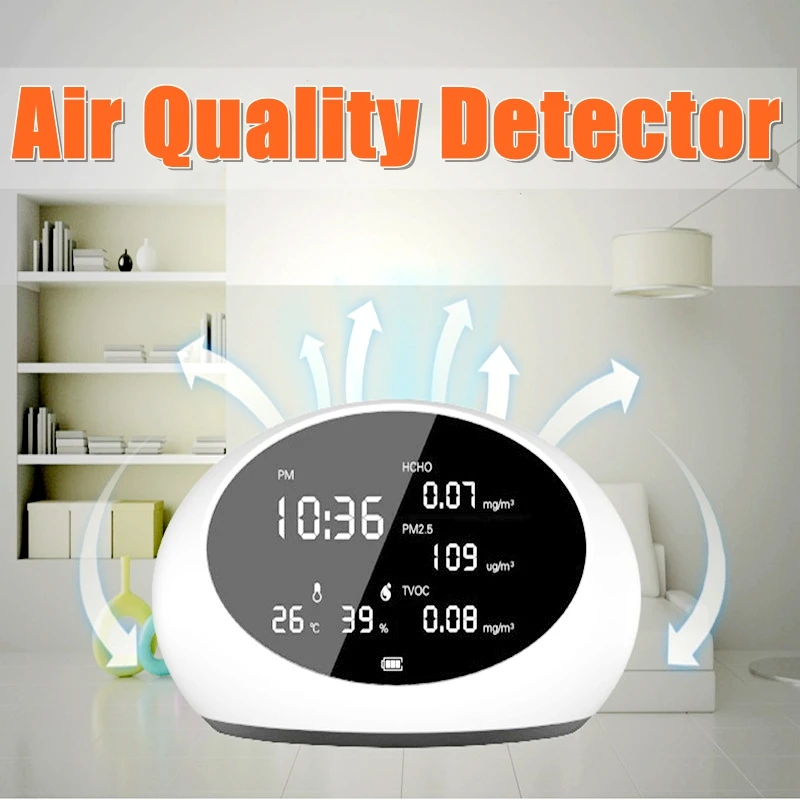 

NEW Digital Air Quality Detector PM2.5 Gas Analyzers & HCHO & TVOC Formaldehyde Tester Meter Monitor Tester